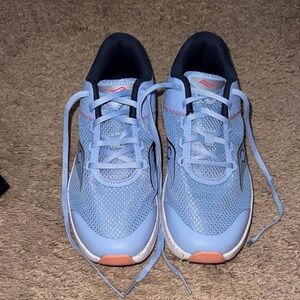 Saucony Light Blue and Pink Athletic Running Shoes